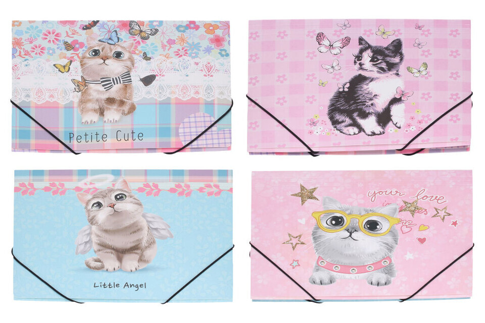 Zložka s gumou A4 mačka