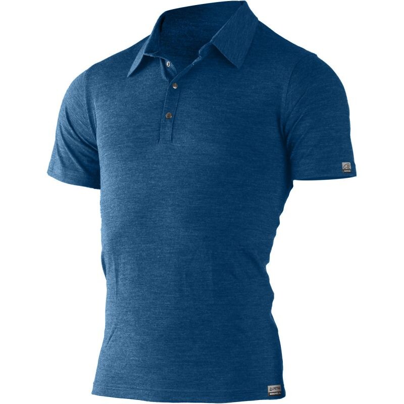 Lasting pánska merino polo košeľa ELIOT 5160 modrá Veľkosť: L 8995067845256