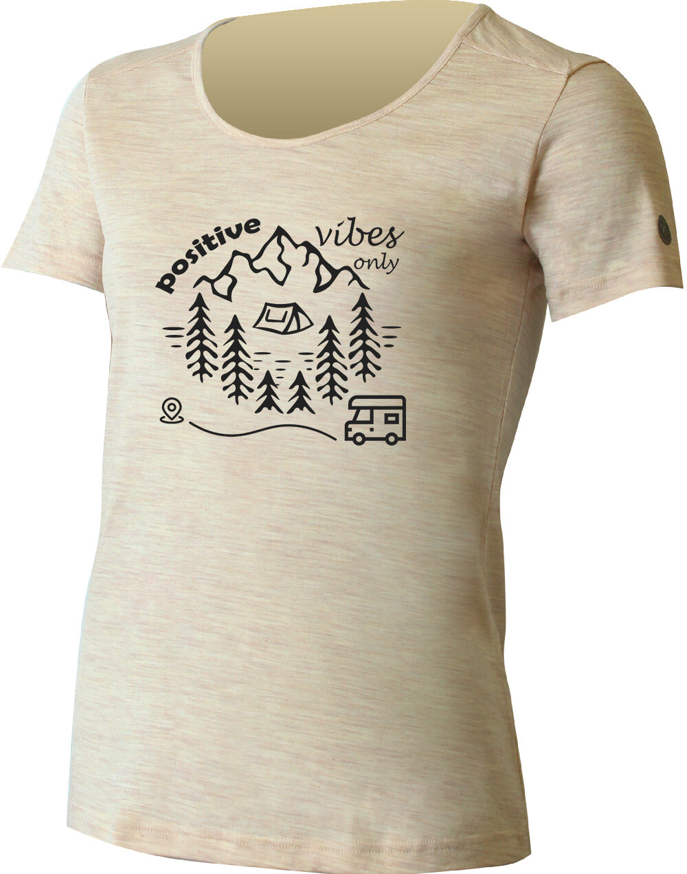 Lasting dámske bambusové tričko BEAT 7200 béžové s tlačou Veľkosť: L