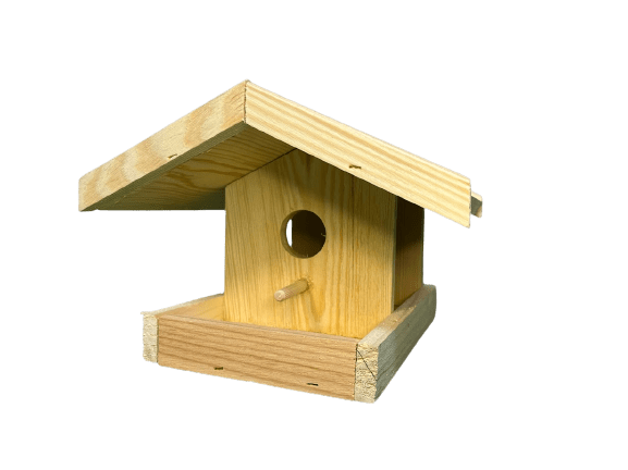 Drevená vtáčia búdka - kŕmidlo