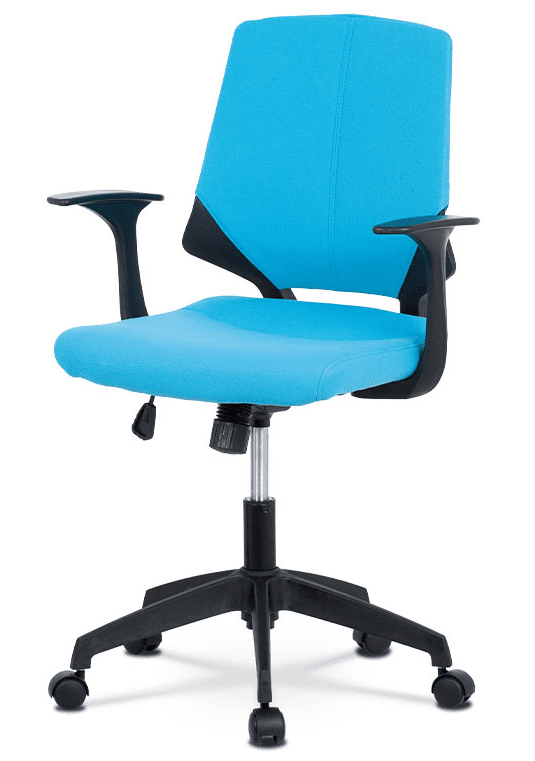 Kancelárska stolička na kolieskach BELA — modrá, podrúčky