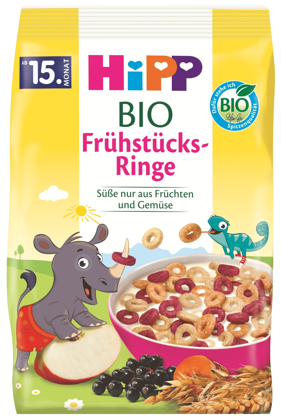 HIPP BIO Obilno-ovocné krúžky na raňajky 120 g