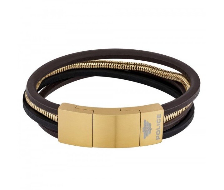 Police Kožený viacvrstvový náramok pre mužov PJ26551BSG.02