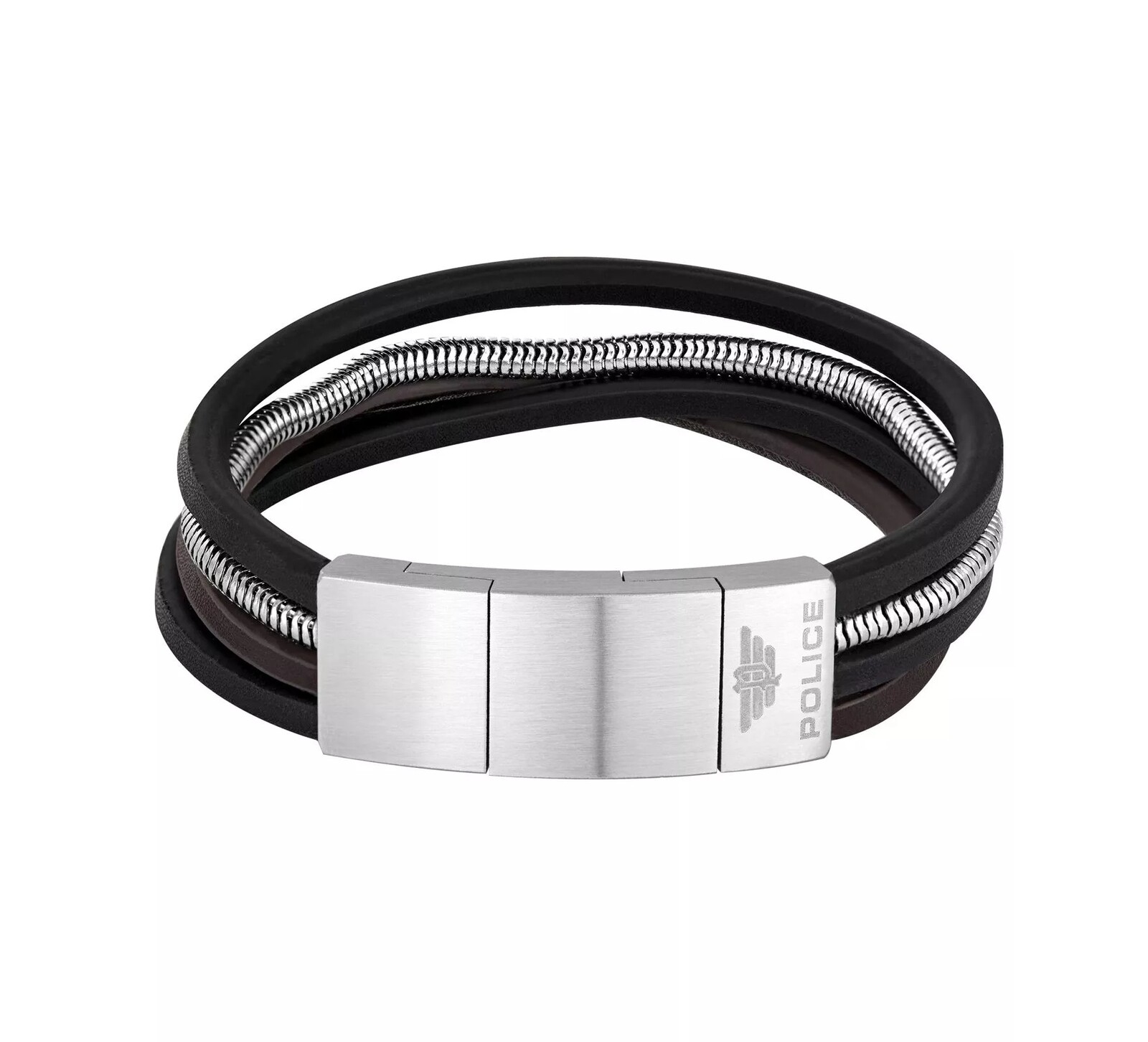 Police Kožený viacvrstvový náramok pre mužov PJ26551BSS.01