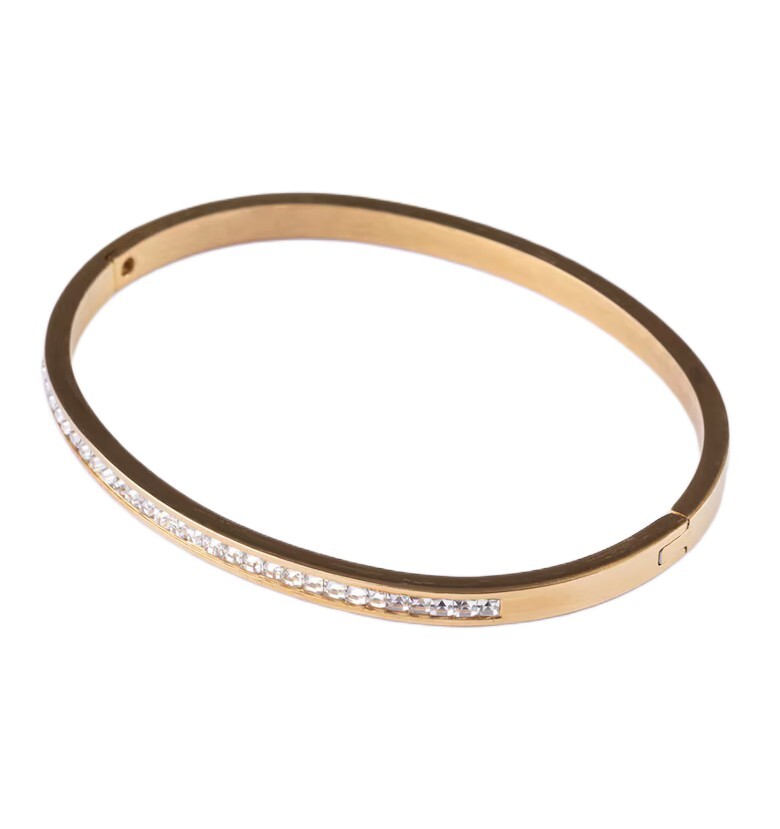 Emily Westwood Pozlátený pevný náramok s kryštálmi Kaelisse EWB250385G