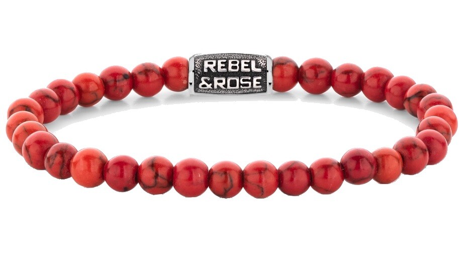 Rebel&Rose Korálkový náramok Red Delight Vintage RR-60118-V 19 cm - L