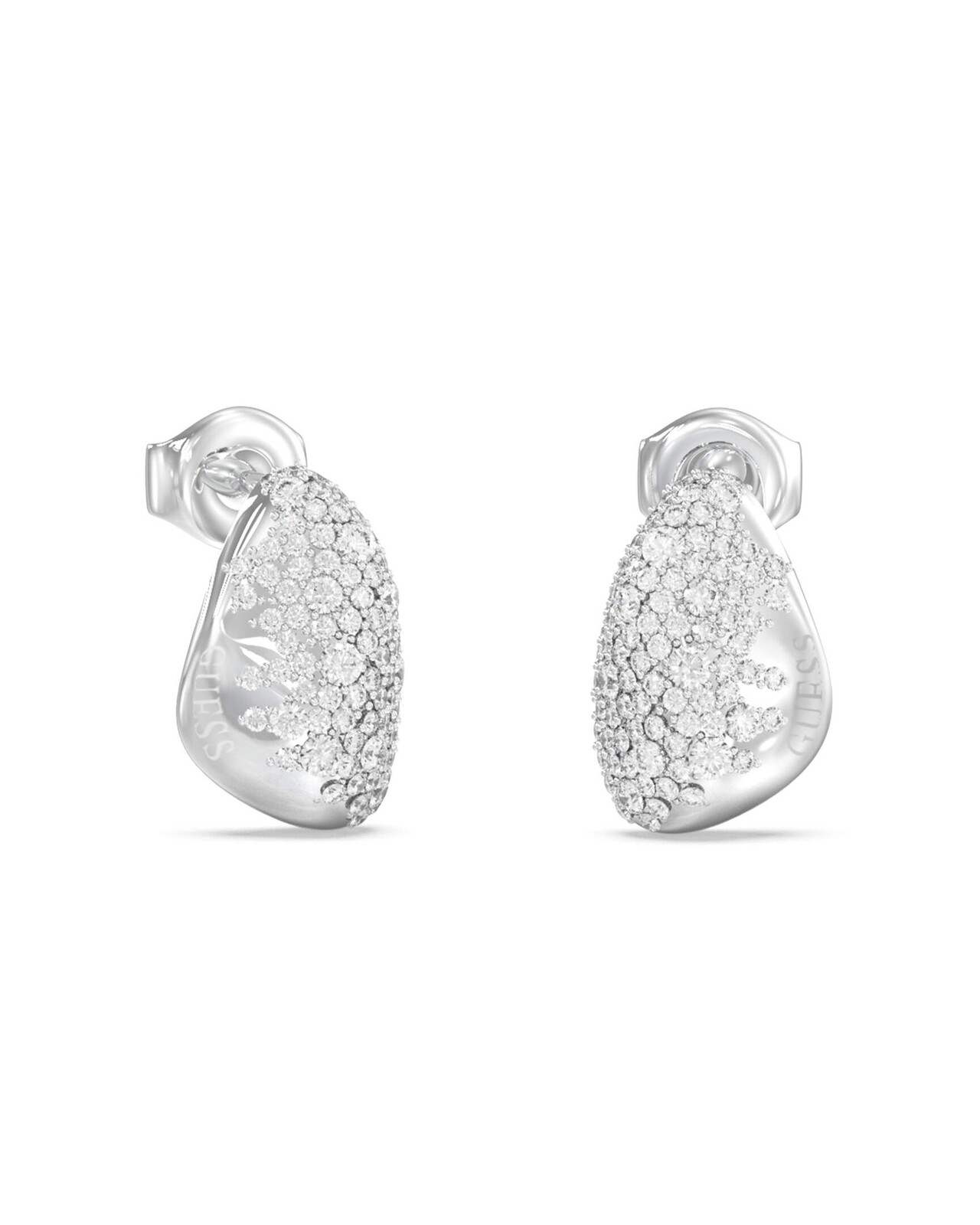 Guess Dizajnové náušnice s kryštálmi Moon Drops JUBE06255JWRHT/U