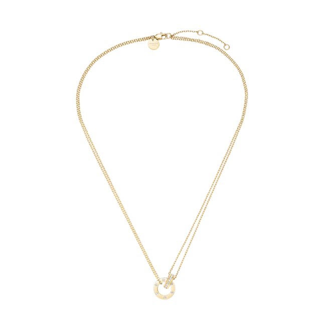 Rosefield Pozlátený náhrdelník so Swarovski kryštálmi Love Connection JNLCG-J1315