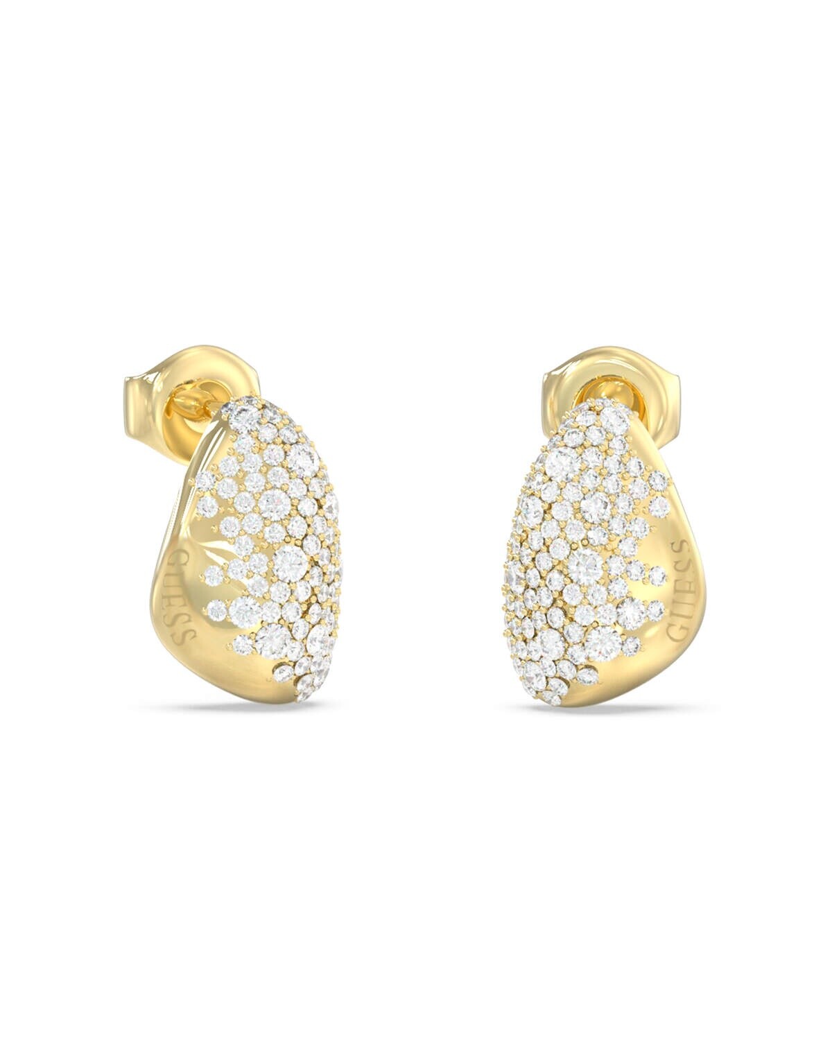 Guess Dizajnové pozlátené náušnice Moon Drops JUBE06255JWYGT/U