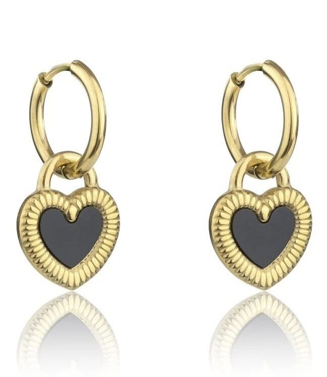 Marc Malone Pozlátené náušnice 2v1 s obojstranným srdiečkom MCE24011G