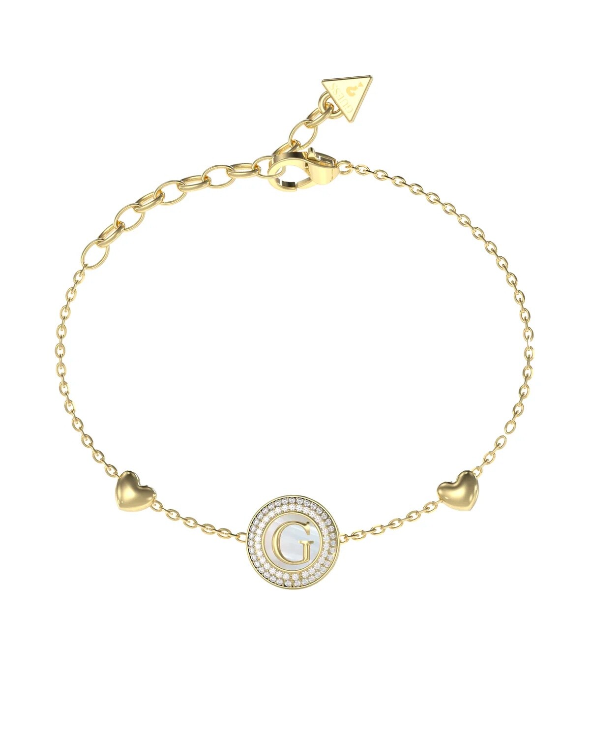 Guess Pozlátený náramok s perleťou G Talisman JUBB06202JWYG 18,4 cm