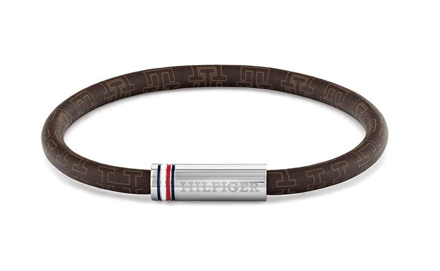 Tommy Hilfiger Hnedý pánsky náramok z umelej kože Printed Cord 2790703
