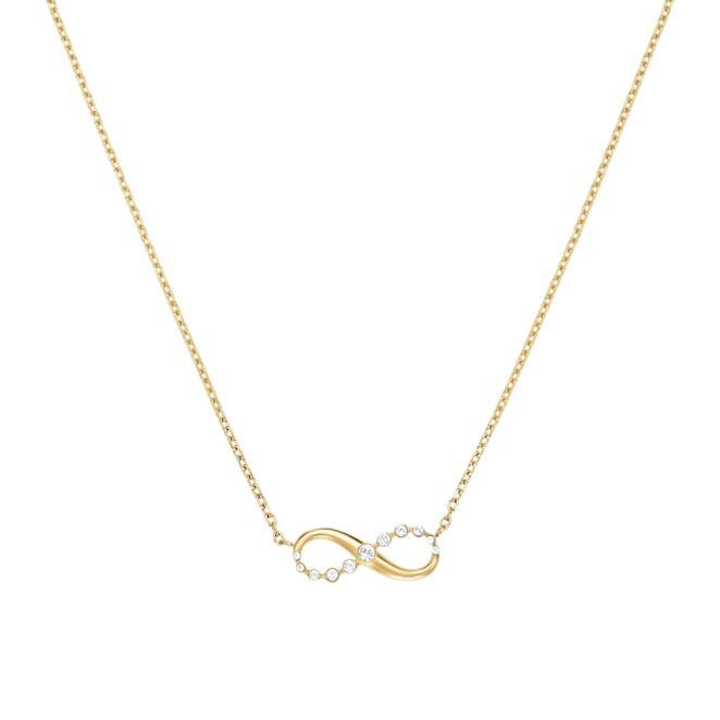 Rosefield Pozlátený dámsky náhrdelník s kryštálmi Infinity JNING-J1311