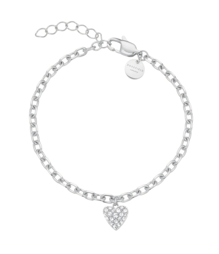 Rosefield Dámsky oceľový náramok s kryštálmi Chunky Heart JBCHS-J1322