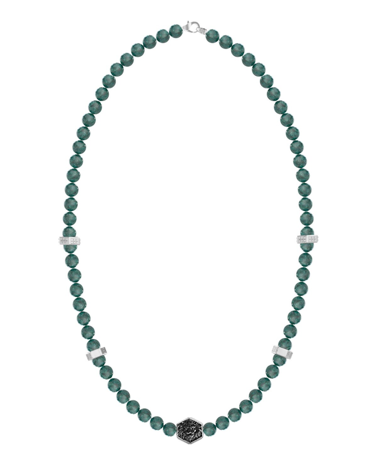 Guess Korálkový náhrdelník s jadeitom Lion King JUMN06004JWSTGNT/U