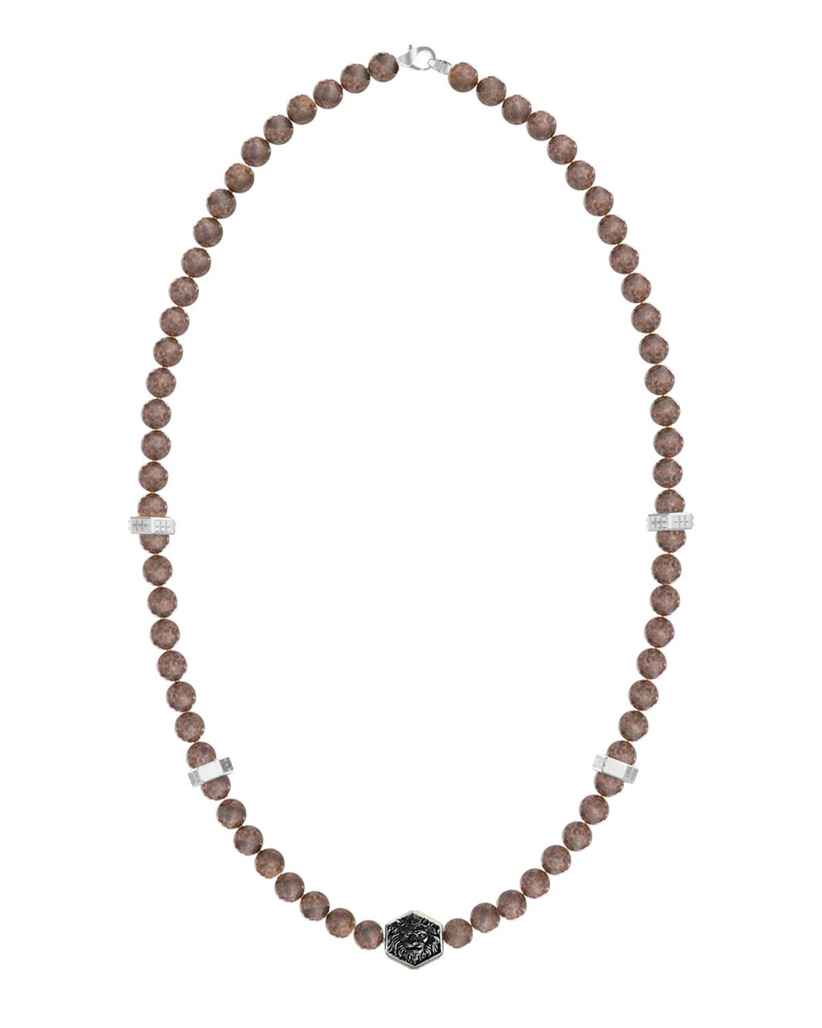 Guess Korálkový náhrdelník s tigriím okom Lion King JUMN06004JWSTBRT/U