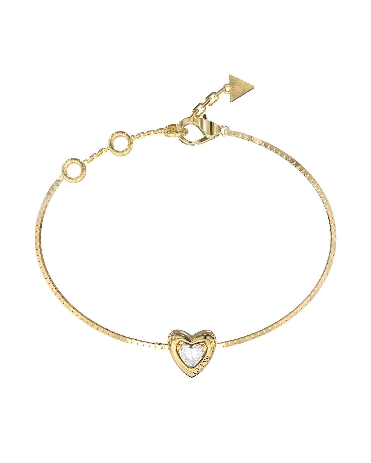 Guess Pozlátený náramok Srdce Beloved JUBB06017JWYG 18,4 cm