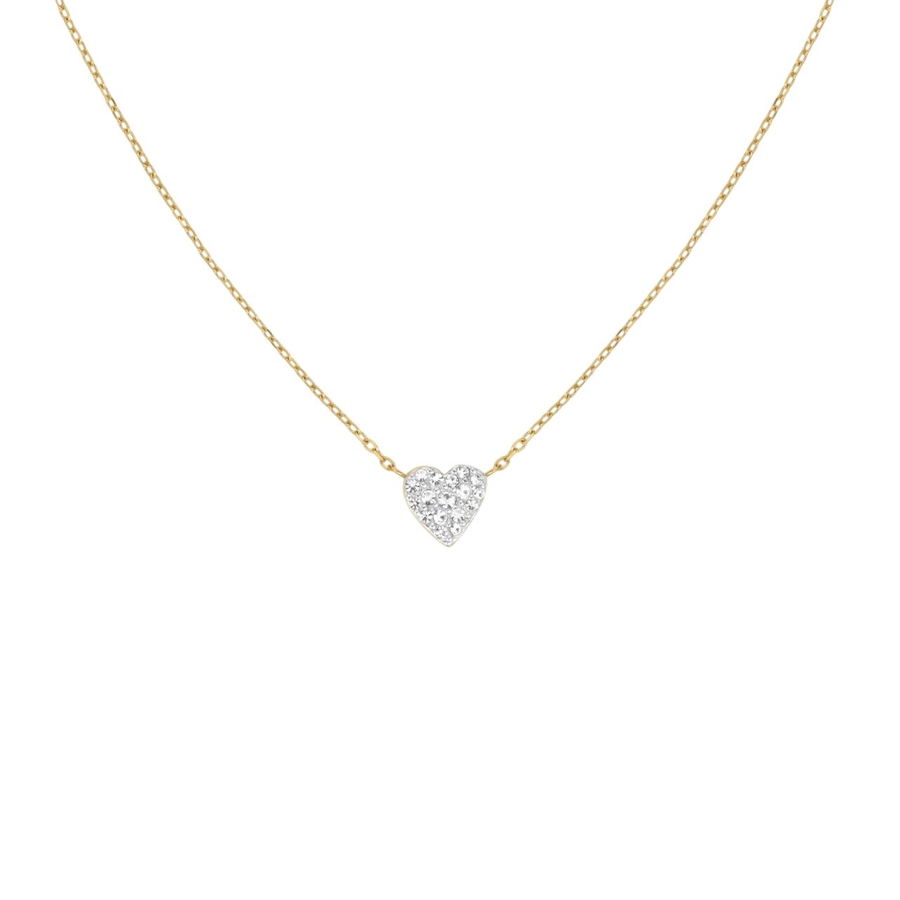Rosefield Pozlátený náhrdelník Srdiečko so zirkónmi Pavé JNPHG-J1273