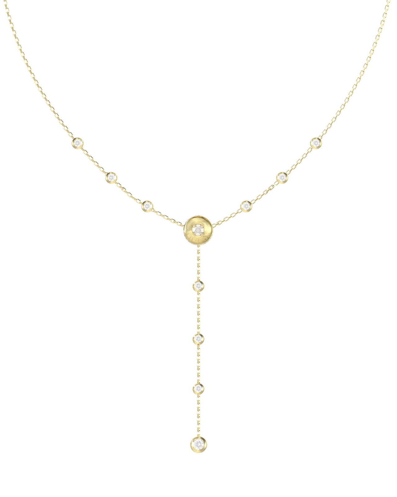 Guess Slušivý pozlátený náhrdelník Sparks JUBN06276JWYGT/U