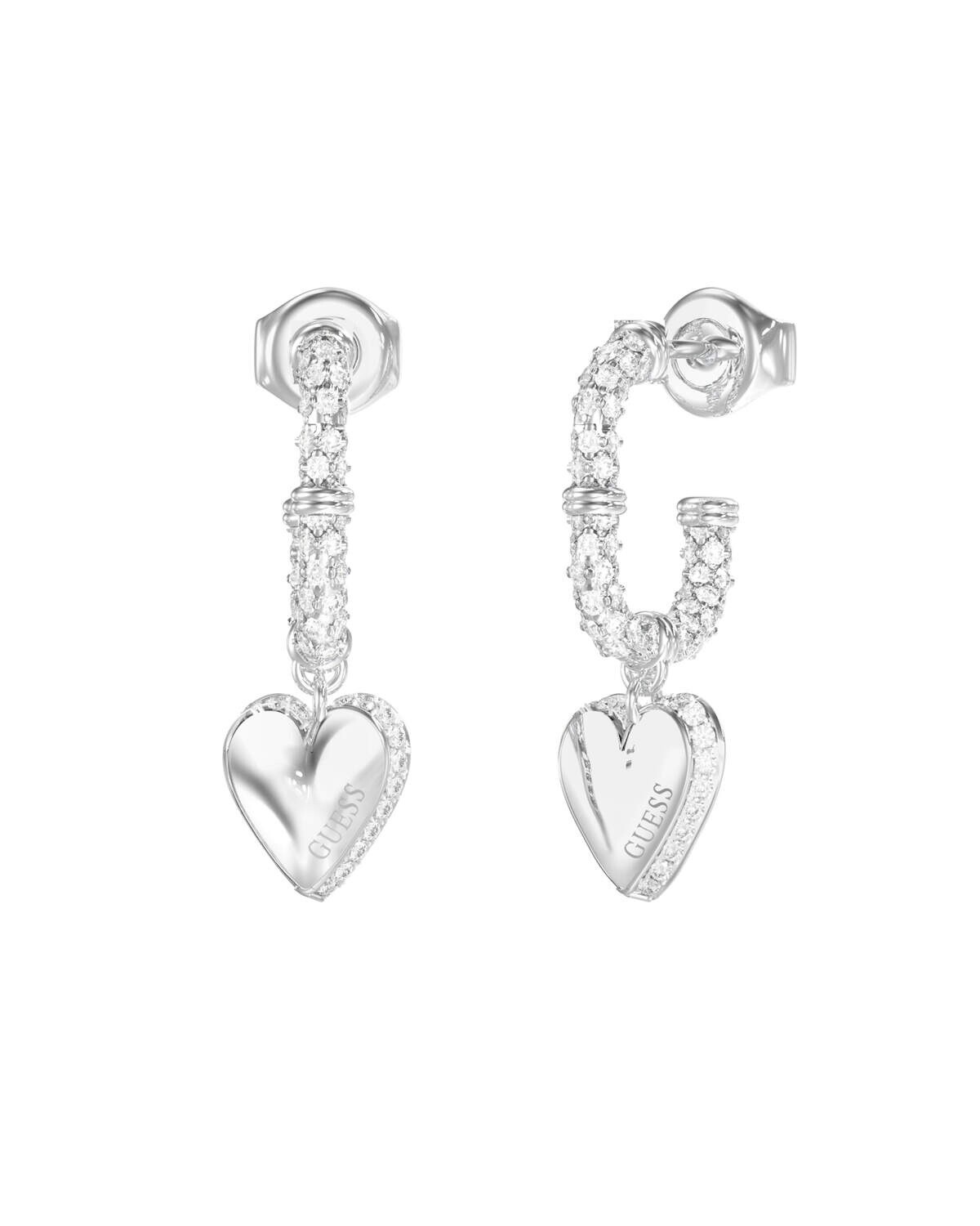 Guess Srdečné oceľové náušnice By Your Side JUBE06075JWRHT/U