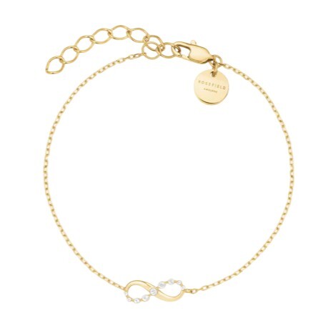 Rosefield Slušivý pozlátený náramok s kryštálmi Infinity JBING-J1313