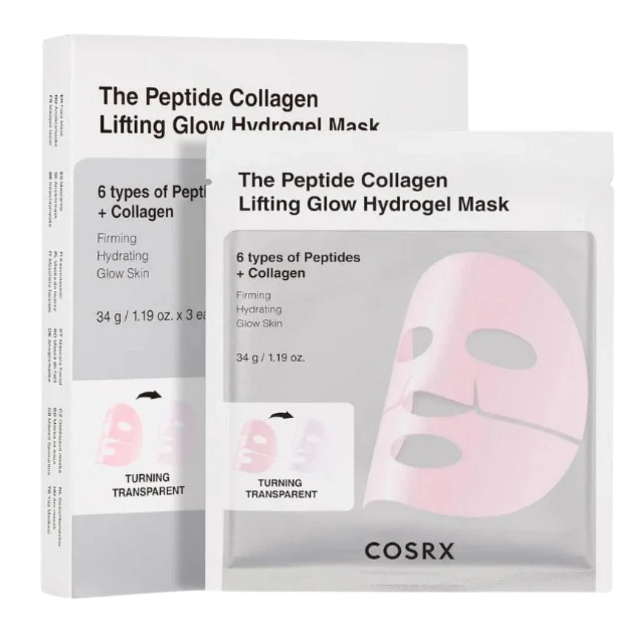 COSRX Súprava pleťových masiek Lifting Glow Hydrogel Mask 3 x 34 g