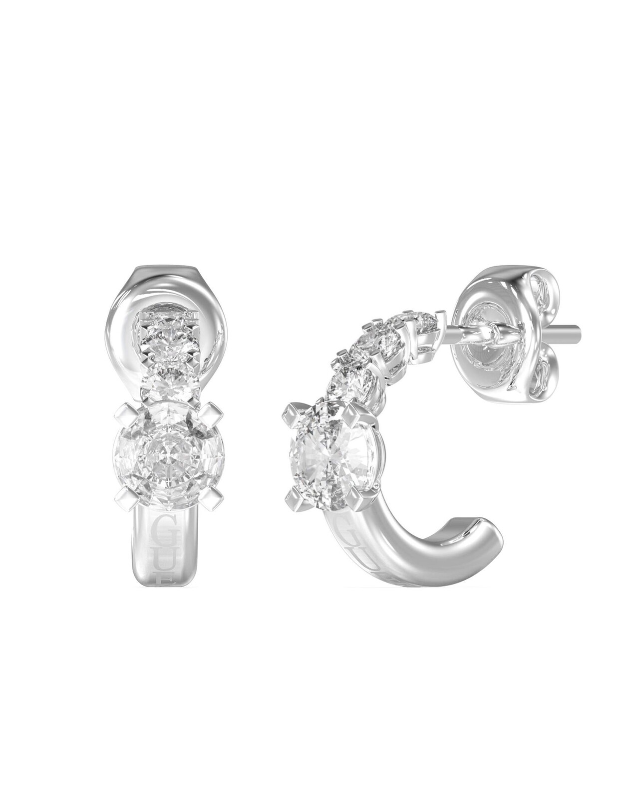 Guess Oceľové kruhové náušnice Piercing Studio JUBE06271JWRHT/U