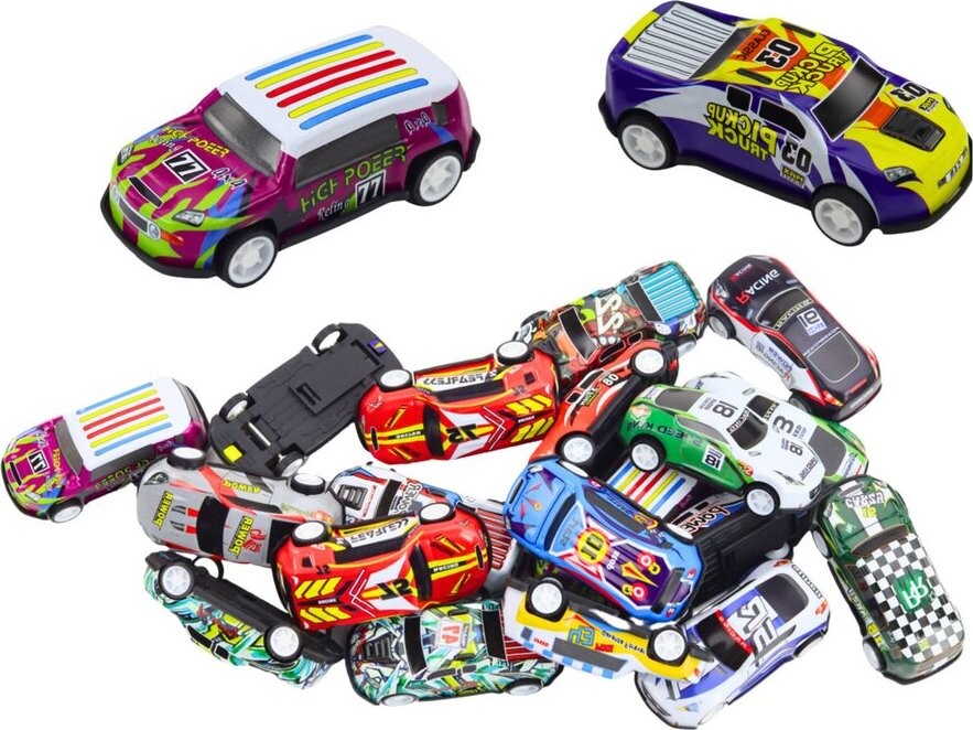 LEAN Toys 21216 Sada kovových autíček v kufříku 25 ks