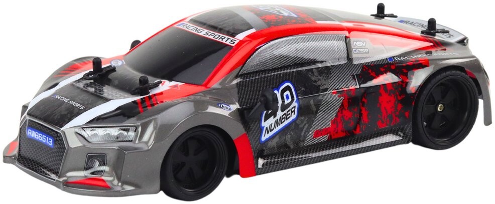 LEAN Toys RC auto na dálkové ovládání 1:18 gumová kola Drift, červené