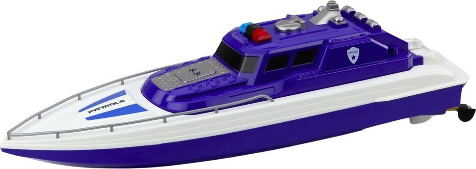 LEAN Toys 22944 RC policejní motorový člun 1:28, modrý