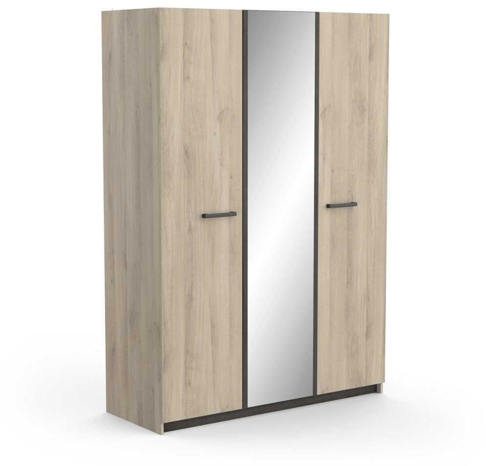 Nejlevnější nábytek Skriňa trojdverová TODY so zrkadlom, dub kronberg/dub waterford