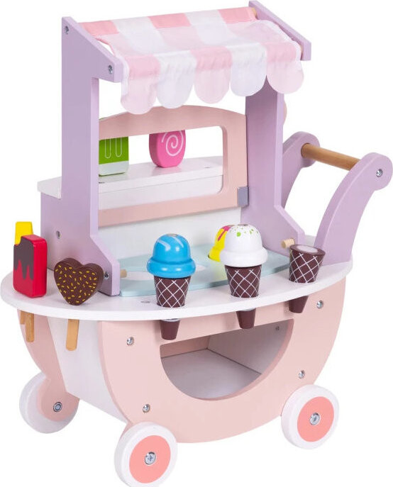 ECOTOYS TL89015 Drevený zmrzlinový vozík pre deti, 12 ks