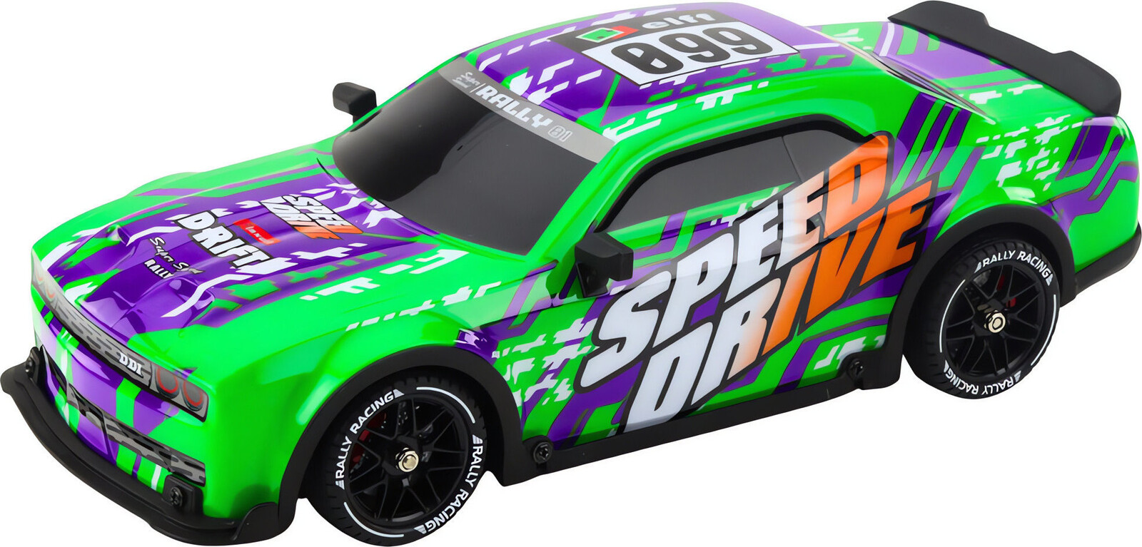 LEAN Toys 23072 RC driftovací auto s podsvícenou karoserií, zelené