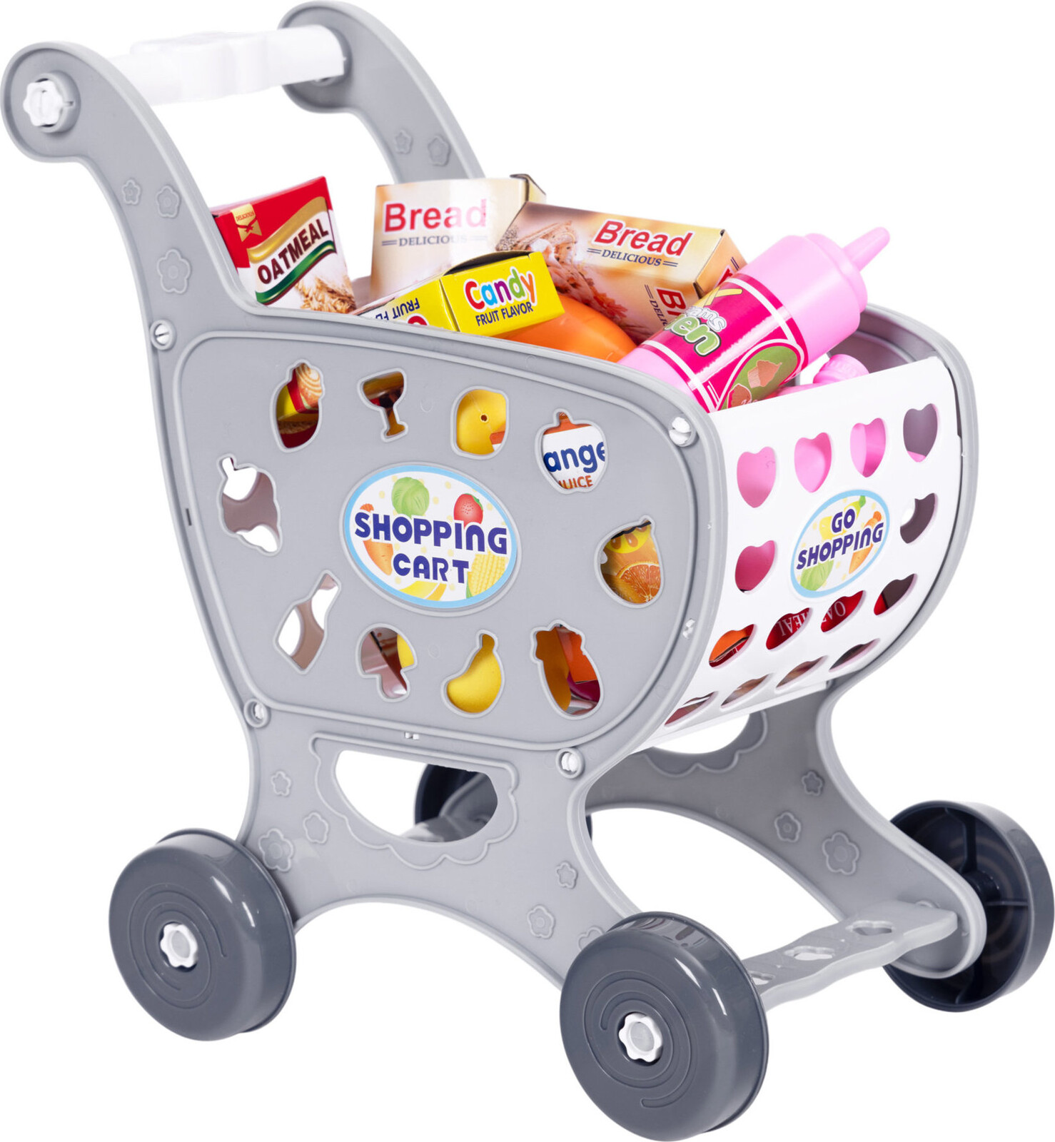 MultiStore 988-3 Nákupní vozík s doplňky, 18 ks, šedý