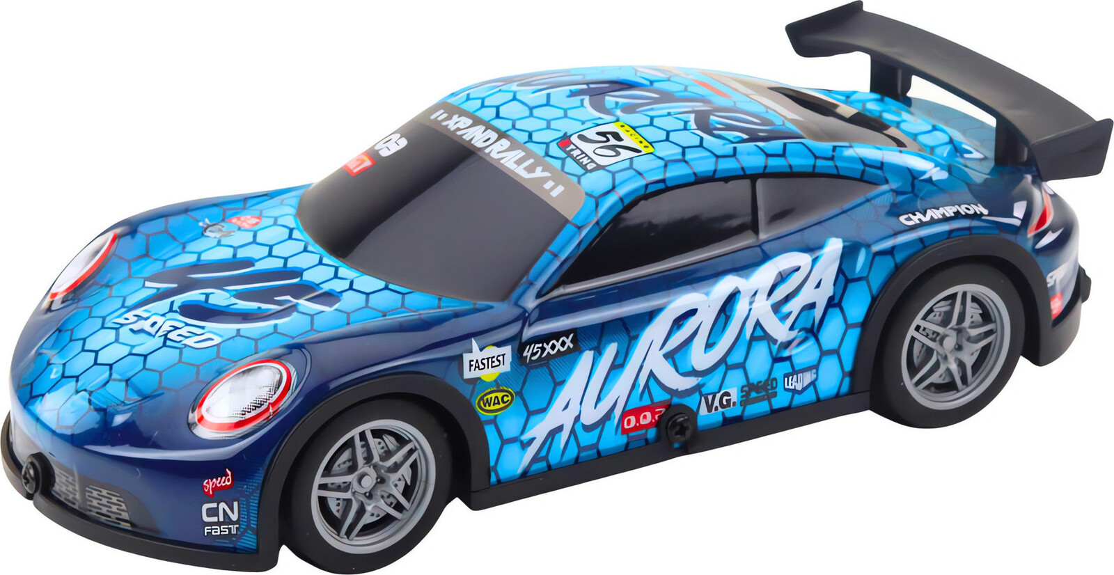 LEAN Toys 23060 RC závodní auto 27 MHz, svítící karoserie, modré