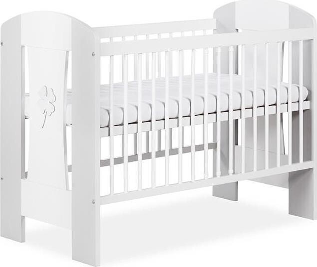 Klups Postýlka Nati Čtyřlístek - bílá/šedá, 120 × 60 cm