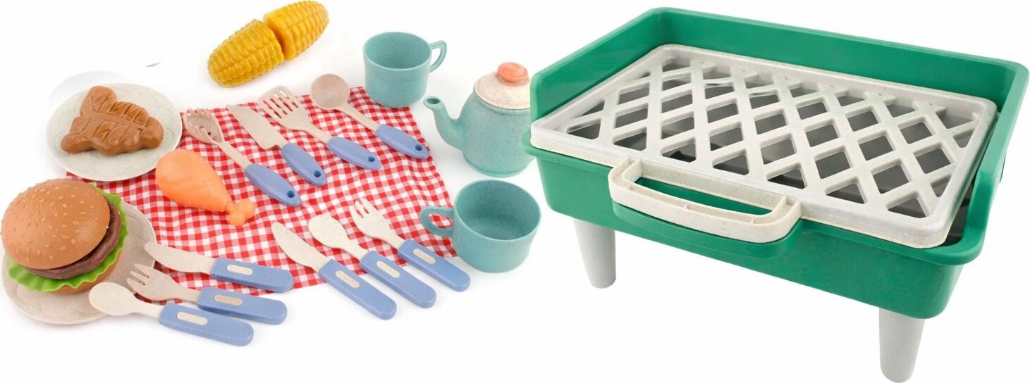 LEAN Toys 19156 Sada na grilování, mini gril s příslušenstvím