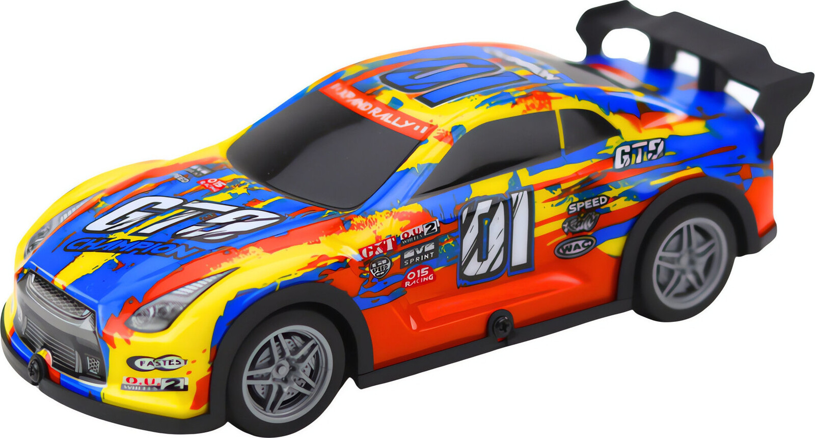 LEAN Toys 23057 RC závodní auto 27 MHz, svítící karoserie, modro-žluté