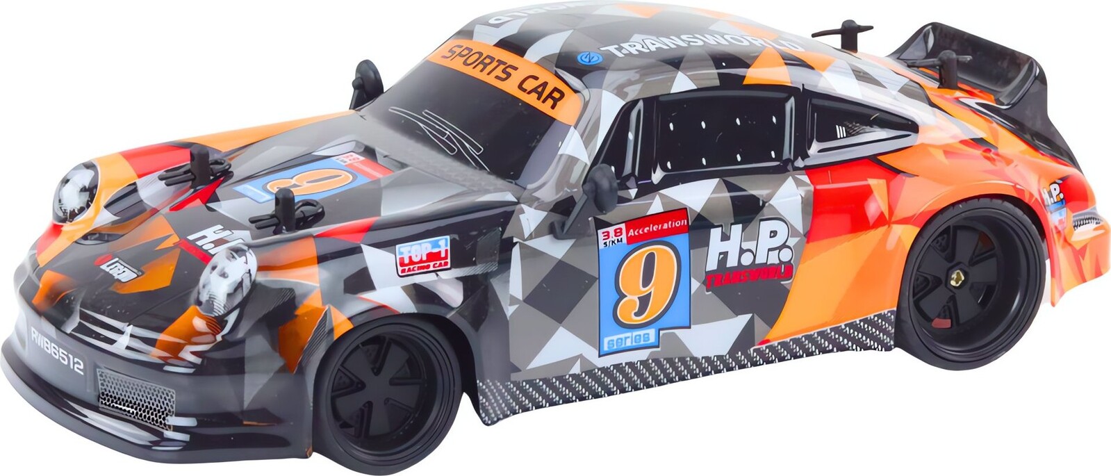 LEAN Toys 18585 RC auto na dálkové ovládání 1:18 s gumovými koly Drift, oranžové