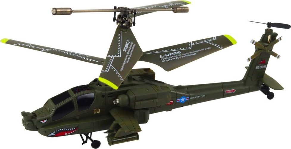 LEAN Toys 20877 Vojenský vrtulník Apache R/C Syma S109H, khaki
