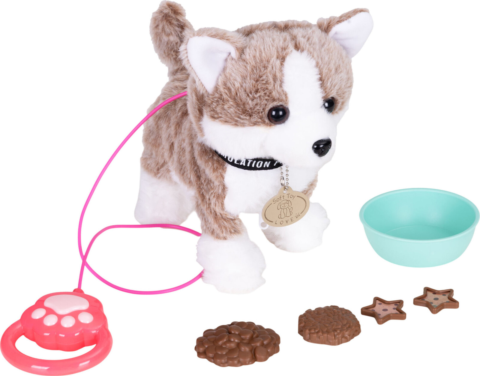 MultiStore HC750207-CF Interaktivní pejsek na vodítku Husky s melodiemi