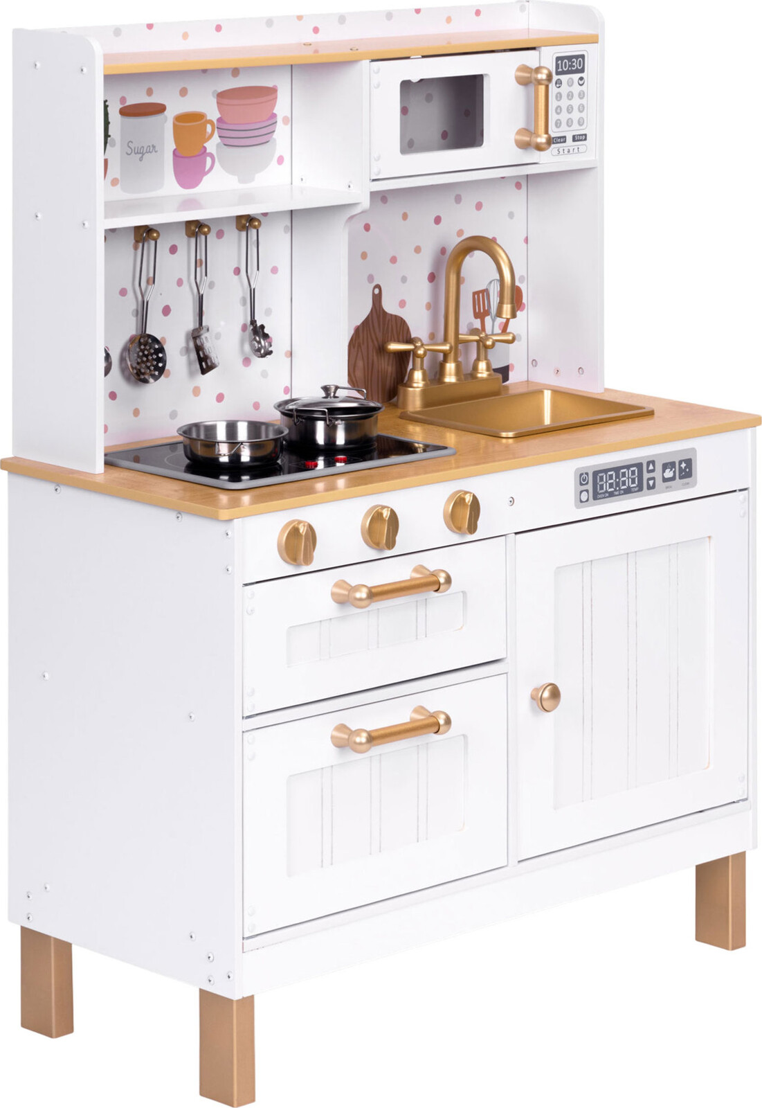 ECOTOYS 7275 Drevená kuchynka so zvukmi, LED + doplnky