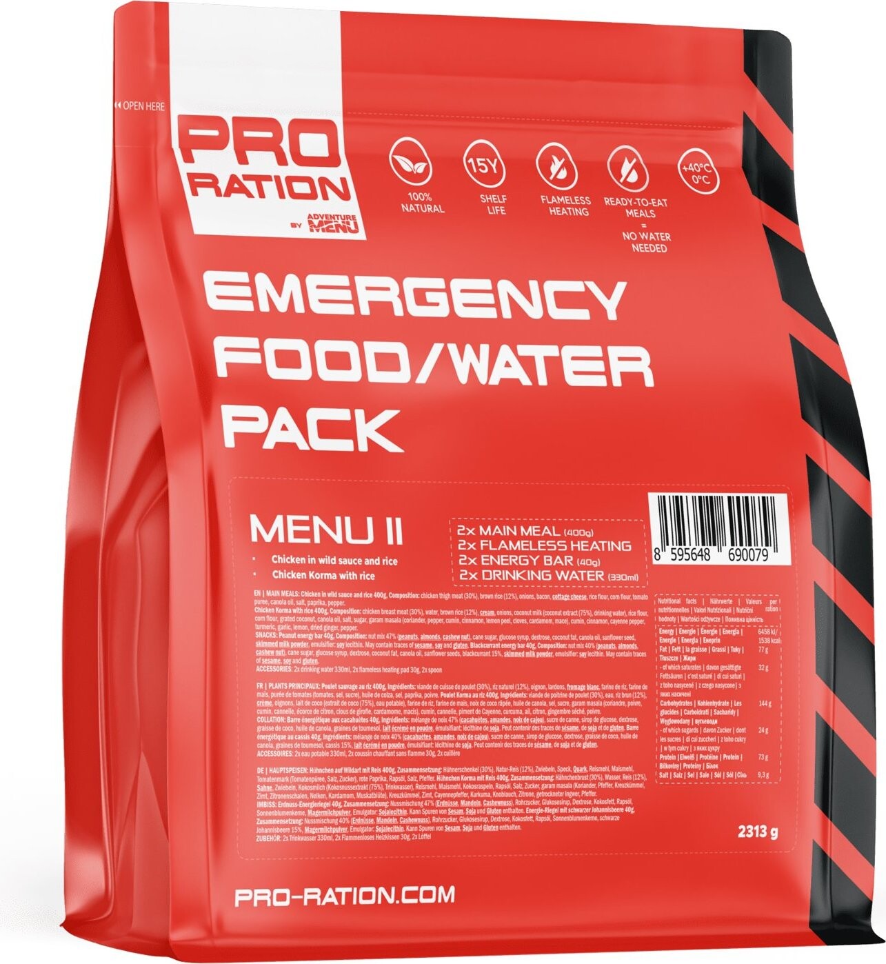 Adventure Menu Pro-Ration Emergency food pack menu II