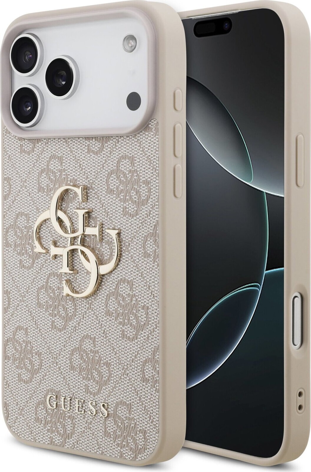 Guess PU 4G Metal Logo Zadný Kryt pre iPhone 17 Pro Max Pink