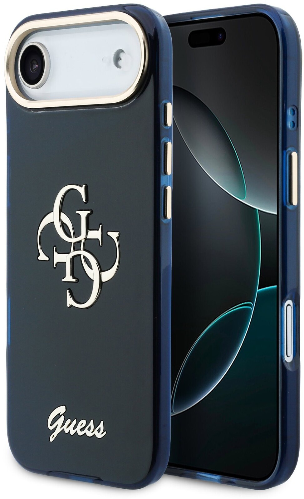 Guess IML 4G Script Metal Logo Zadný Kryt pre iPhone Air Blue