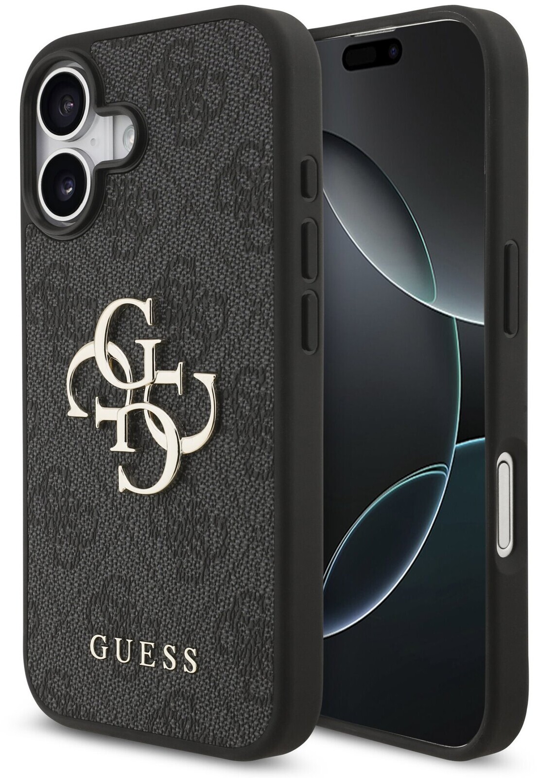 Guess PU 4G Metal Logo Zadný Kryt pre iPhone 17 Grey