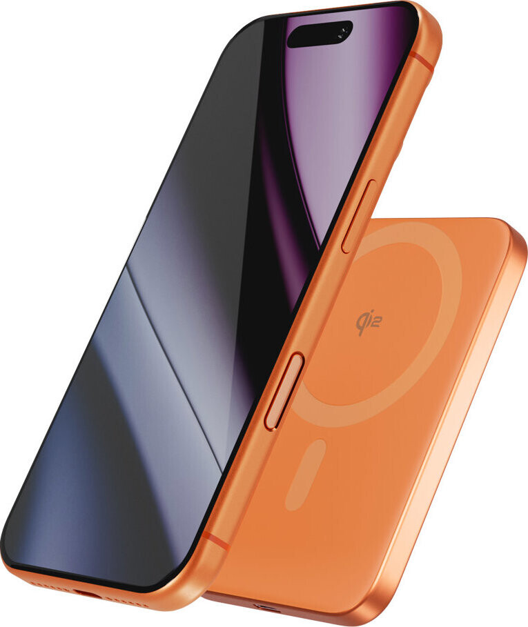 Epico UltraPack Qi2 5000 mAh Mag+ tenká hliníková bezdrôtová powerbanka EM51 – oranžová