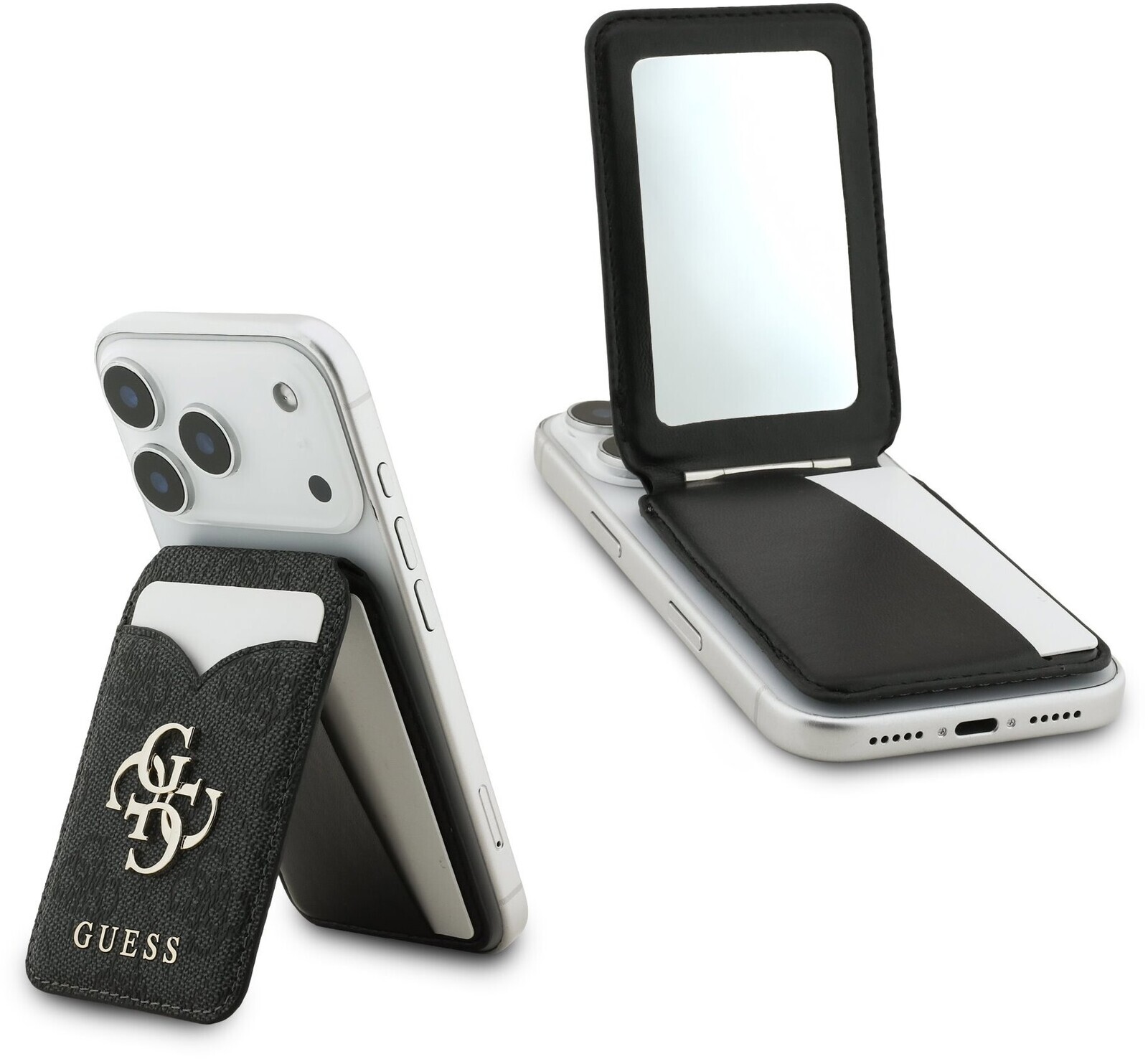 Guess PU 4G Mirror MagSafe Cardslot Peňaženka so Stojanom Black