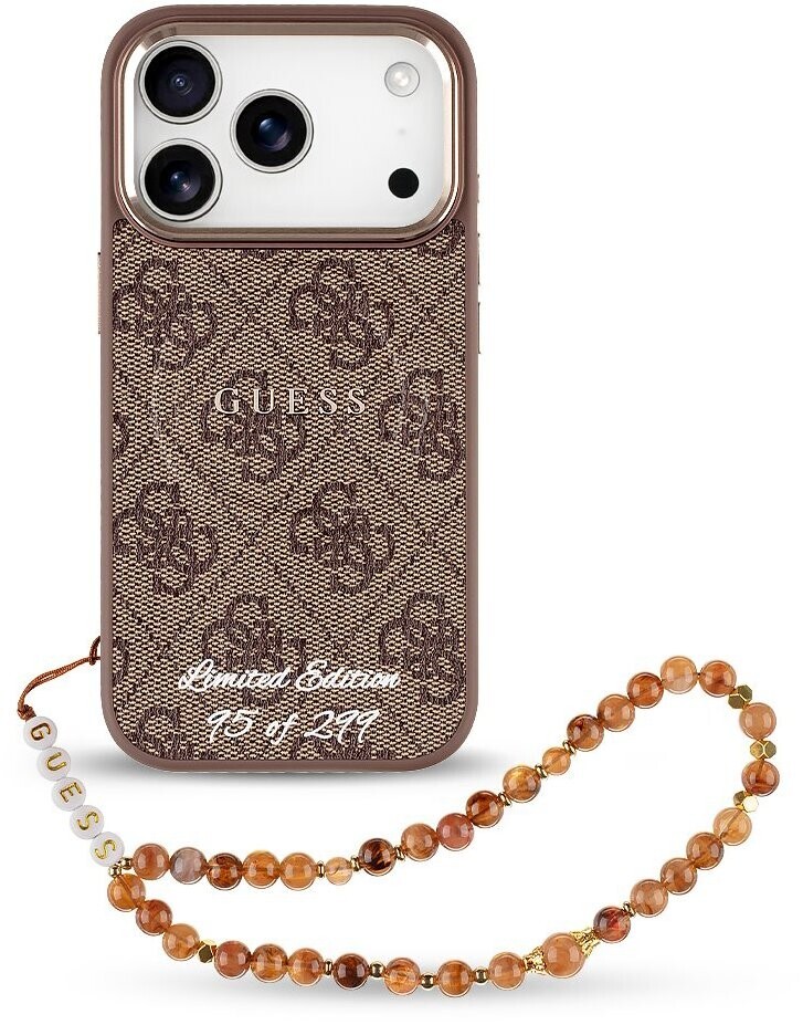 Guess PU 4G MagSafe Strap Limited Edition 299 Zadný Kryt pre iPhone 17 Pro Brown