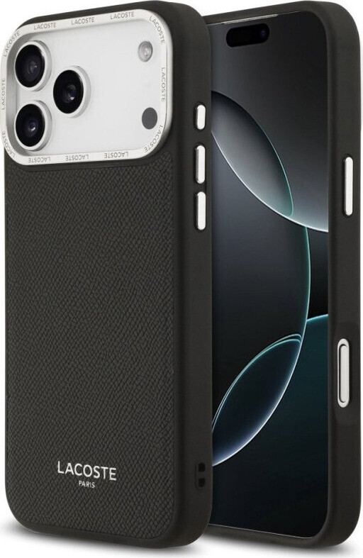 Lacoste PU Leather Champs Elysees MagSafe Zadný Kryt pre iPhone 17 Pro Max Black
